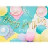 Kép 3/4 - Banner, Happy birthday, arany, 16.5 cm x 62cm