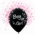 Kép 1/2 - Babaváró latex léggömb, Boy or Girl felirattal, pink konfettivel, 4db/cs