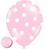 Kép 1/5 - Pöttyös latex léggömb, 30cm, bébi pink - 10 db/csomag